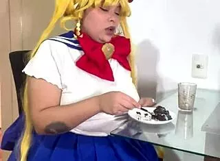 Chubby Sailor Moon Rips Naughty Farts In Skirt
