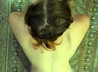 nerdy skinny milf gags deep on cock knees pierced nipples