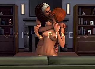 Shemale Futa Shoves Huge Cock into Girlfriend's Pussy During Movie