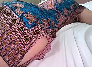stepmom's huge natural tits bounce as stepson bends her doggystyle on bed