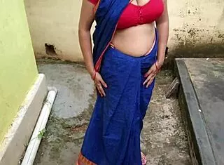 caught stepmom peeing backyard then quick outdoor sex cum on tits