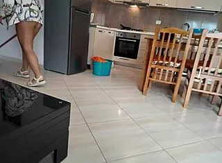 stepmom shocks at stepsons huge dick then bends over kitchen