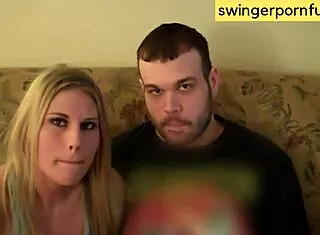 swinger couples swap wives then thank cameraman with blowjobs