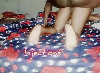 niece's pretty black pussy seduces for hot creampie doggy