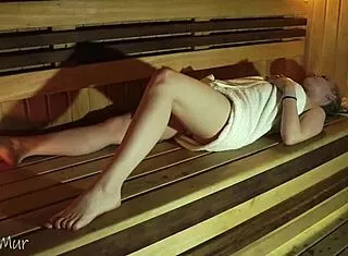 Curvy Blonde Hottie's Sauna Stranger Fuck Fest