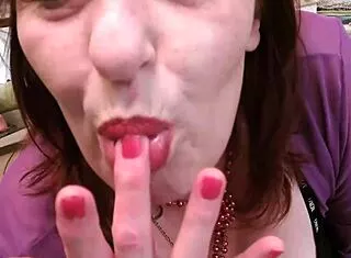 Slurping Fingers with Red Lipstick Turns Me On