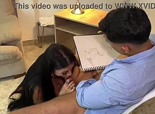 Artist Hardens Sketching Busty Milf Silvana