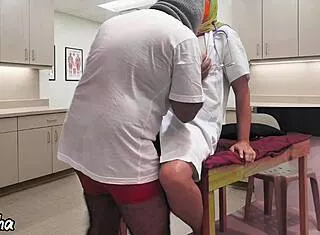 unfaithful arab hijab doctor with big tits cheats ridin patient cock in hospital homemade