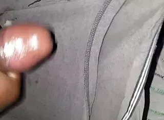 ebony babe jerks monster cock close up moaning cumshot