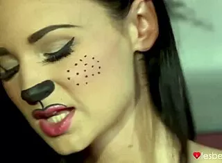 Petite Czech Lesbians Lick Pussies Finger Cunts Furry Buttplug Tails Halloween Lesbea Orgasms