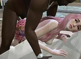 Young White Girl's Ass Destroyed By Big Black Cock!