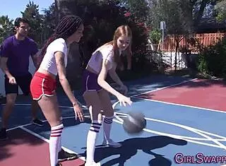Interracial Teens Cumswap In Taboo 4some!