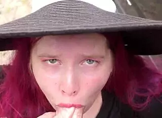 trans bbw pinky pulled over by tranny cop for outdoor assfuck!