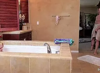 Blonde Stepsis Saggy Tits Hairy Pussy Bathtub Masturbation Fuck