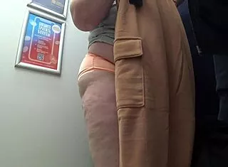 Camera Catches Curvy Milf's Big Satin Panties Ass Change!