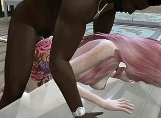 Young White Girl's Ass Destroyed By Big Black Cock!