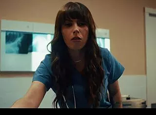 nurse in hospital gets bbc facefucked deep after time stop bondage humiliation creampie