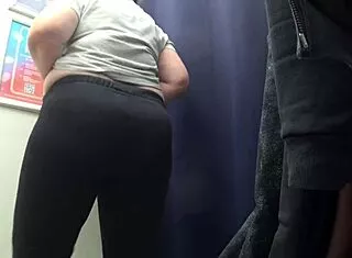 Camera Catches Curvy Milf's Big Satin Panties Ass Change!