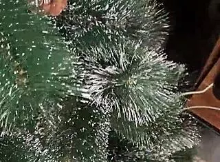 Step sister gifts her holes in sexy christmas costume on desk!
