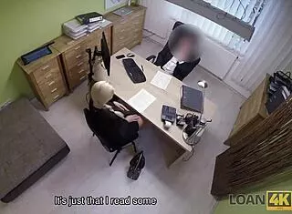 naughty czech teen trades blowjob for cash right in the loan office casting interview