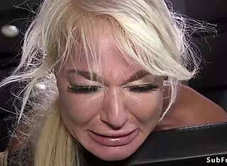 Busty Milf Slave Gags On Deepthroat While Bound And Banged Hard!