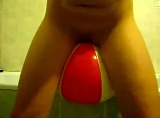 bold sophie fingers hairy pussy with toys in bathroom