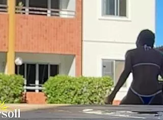 Tattooed Noel splashes in pool on Christmas then fucks Brazilian teen hard