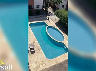 Tattooed Noel splashes in pool on Christmas then fucks Brazilian teen hard