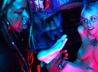 Worship her feet as goddess spits toes deepthroat gags
