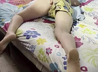Colombian sister-in-law caught humping pillow on her narrow ass