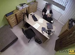 naughty czech teen trades blowjob for cash right in the loan office casting interview