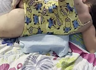 Colombian sister-in-law caught humping pillow on her narrow ass