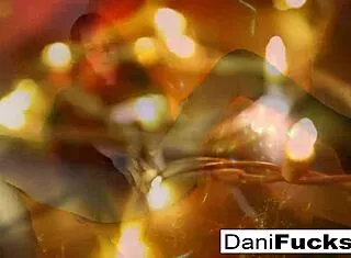Sexy brunette Dani fingers tight wet pussy solo