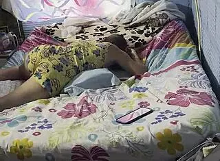 Colombian sister-in-law caught humping pillow on her narrow ass
