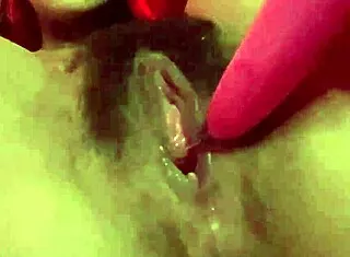 You won't believe what this small titted latina milf shows in homemade handjob toys cum!