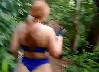 i let his friend suck my natural tits deep in the forest flashing big ass