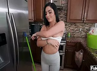 whoa jasmine vega the busty brunette teen maid rides cock cowgirl to facial cumshot 😘🍆💦
