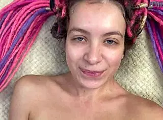 POV Missionary Pounding of Teeny Alt Girl Ends in Ponytail Facial