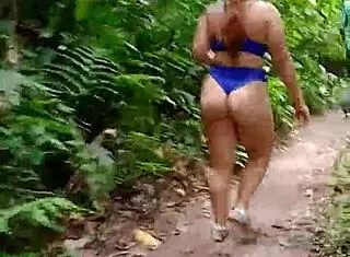 i let his friend suck my natural tits deep in the forest flashing big ass