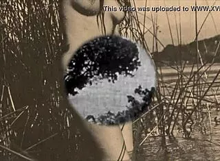 Vintage Hairy Pussy Nudes Pose in Nature Outdoors