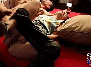 French Milf Fucks Black Leather Pants Doggy Rimjob ATM