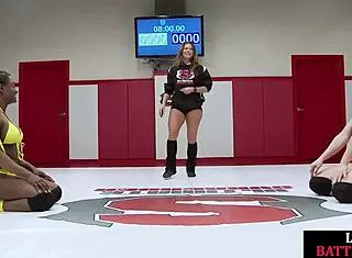Butch Dyke Strapon Fucks Black Lesbian After Ring Wrestle!