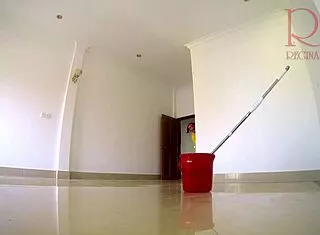 naked kinky maid without panties cleans boss's office in adorable housewife tease