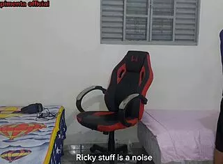 latina stepsis changes near stepbro then rides his cock on gamer chair