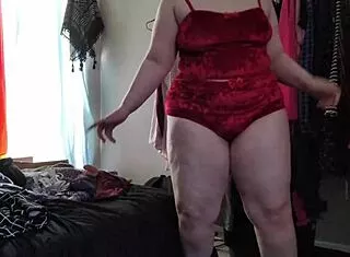 Trying On Tight Clothes And Teasing With Packer On Camera