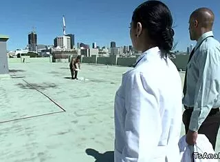 Shemale Nurse Takes Black Doctor's Cock Deep in Anal