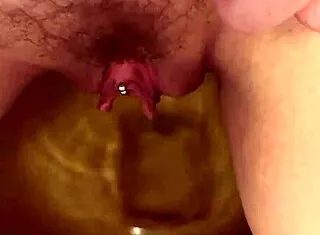 pretty brunette milf goddess pierces hairy pussy peeing solo homemade bathroom fetish