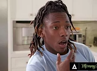 Stepmom Danielle Renae breeds stepson with secret interracial creampie!