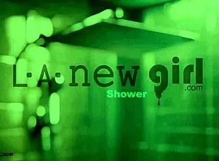 brunette bombshell steps into steamy shower seduction
