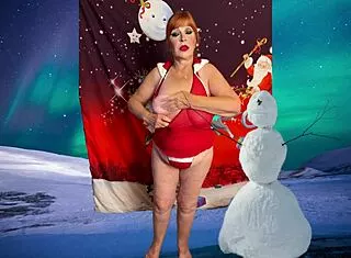 granny carmen claus rides cock to creamy holiday finish
